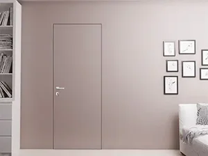 Trimless interior door