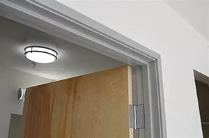 wood door with metal frame