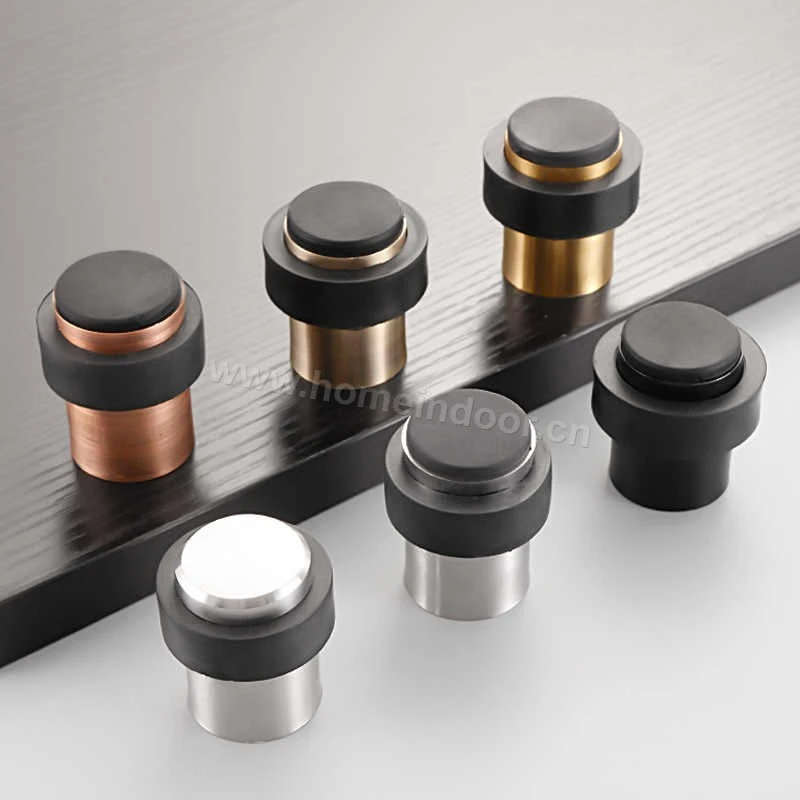 stainless steel wall and floor mounted cylindrical door stopper