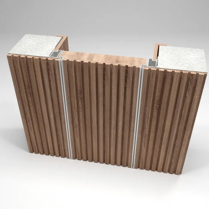 door with Fluted Trimless door construction