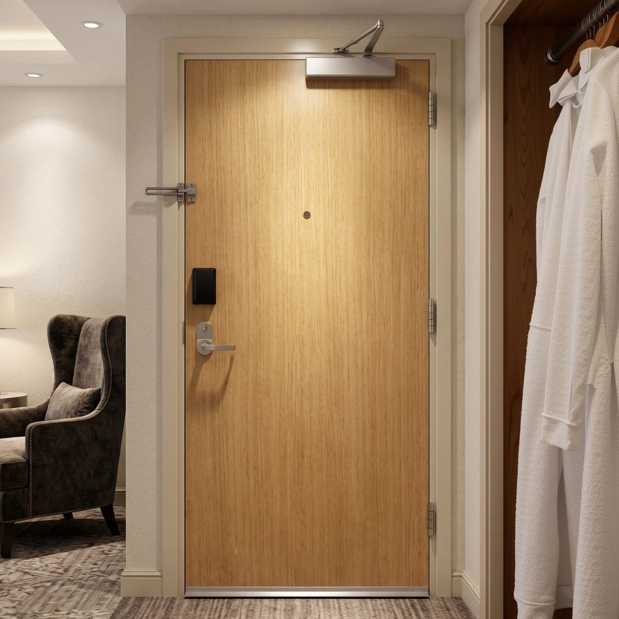 UL listed steel frame commercial wood door for hotel room
