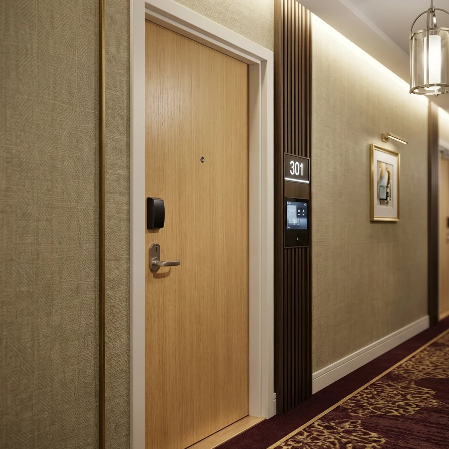 UL listed steel frame commercial wood door for hotel room