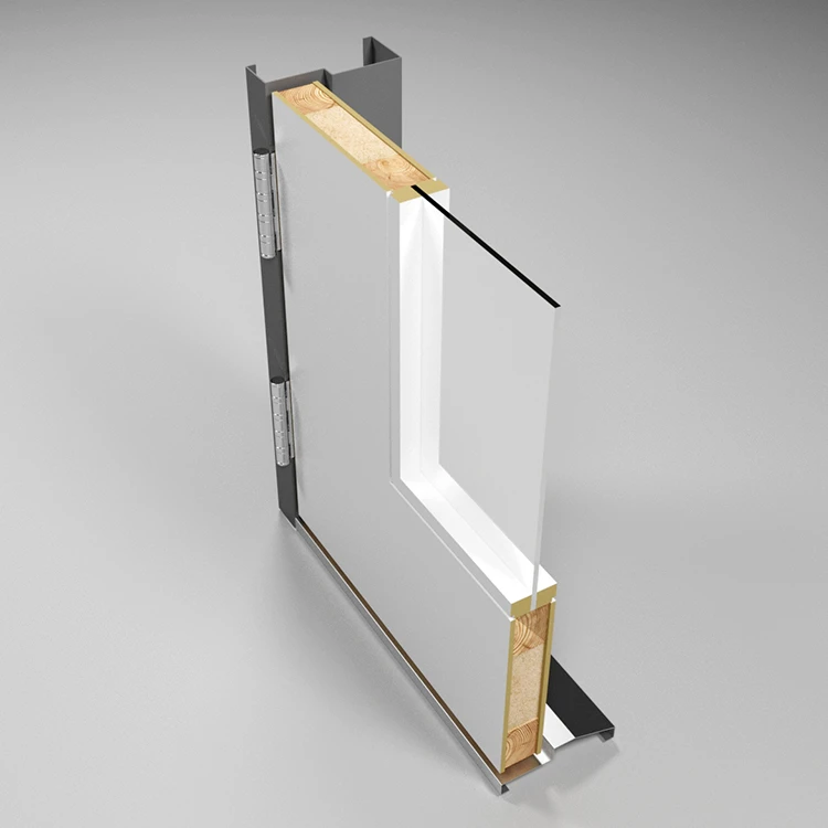 door with Glazed leaf with steel frame