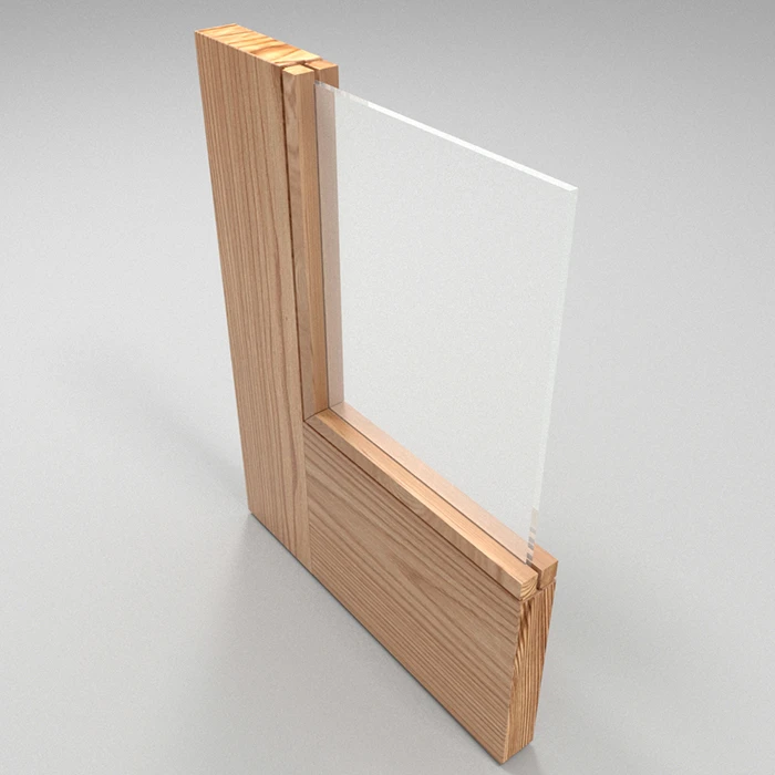 door with solid wood glass door -1