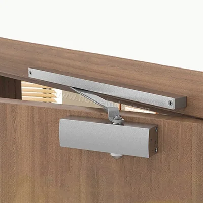 Aluminum alloy surface mounted door closer with track