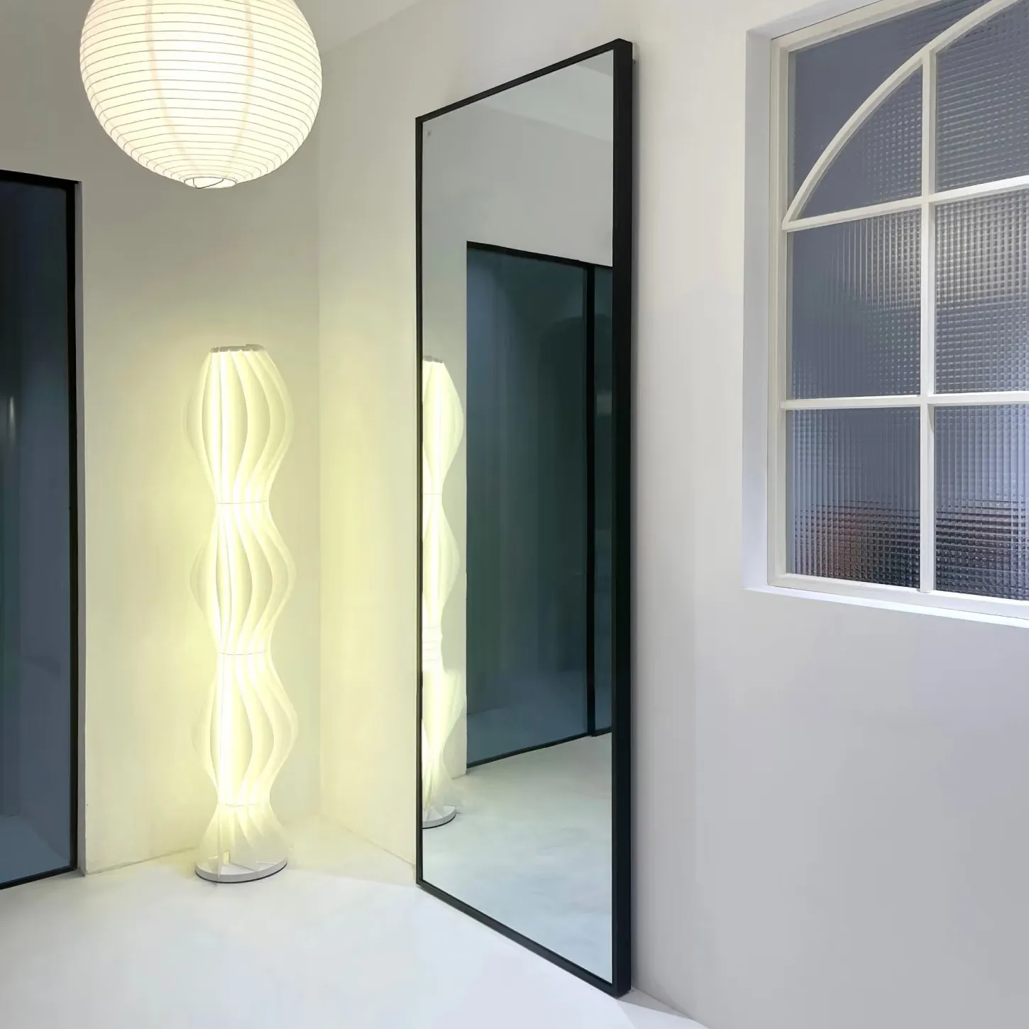 Internal wooden hidden track sliding door with mirror