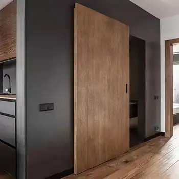 Internal closet surface mounted bypass wood hidden track barn door