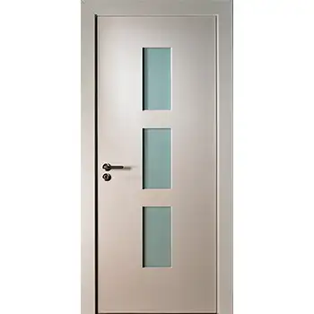 White flush modern wood glass interior door