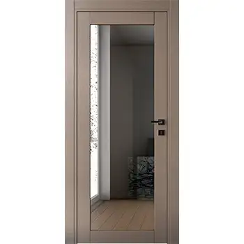 Bathroom interior wood door insert full length mirror