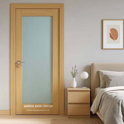 Interior oak french door with glass