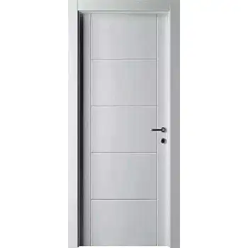 Grooved Modern White interior door for bedroom