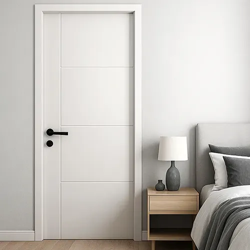 flush wood white painted prehung interior door