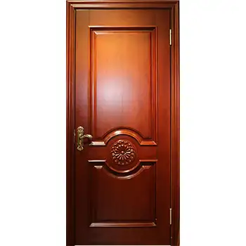 reddish Sapele veneer 2 panel with molding composite wood door