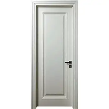 Interior white paint 1 panel wood door with applied molding