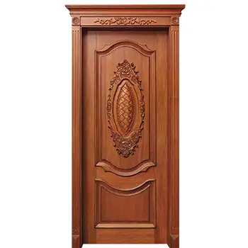 Classic design oak wood luxury interior door with moulding