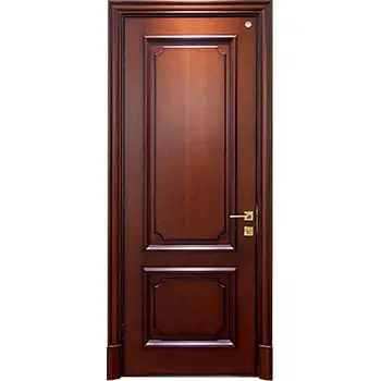 Interior Bedroom walnut veneer 2 panel wood door with molding