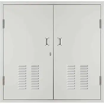 Commerical Grey Fire Proof Louverd Metal Shaft double Door