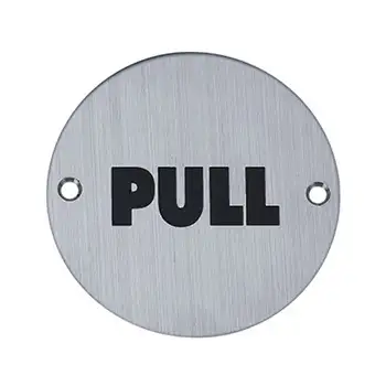 <font color='silver'>SUS304 stainless steel satin round pull sign plate</font>