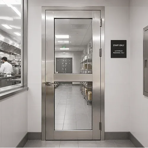 Commercial 304 stainless steel frame glass door