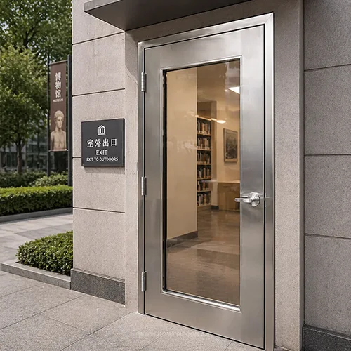Commerical exterior full glass stainless steel door