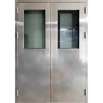 304 stainless steel double Fire door with glass
