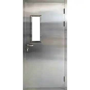Commercial 2 hours fireproof stainless steel door with glass