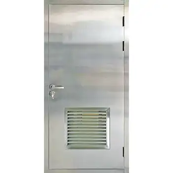 commerical exterior satin half louvered metal fire rated SUS304 stainless steel door