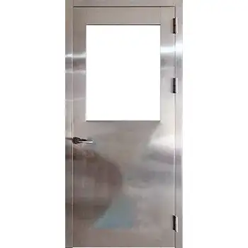 SSD08 commerical glossy half lite glazed metal SUS304 stainless steel door