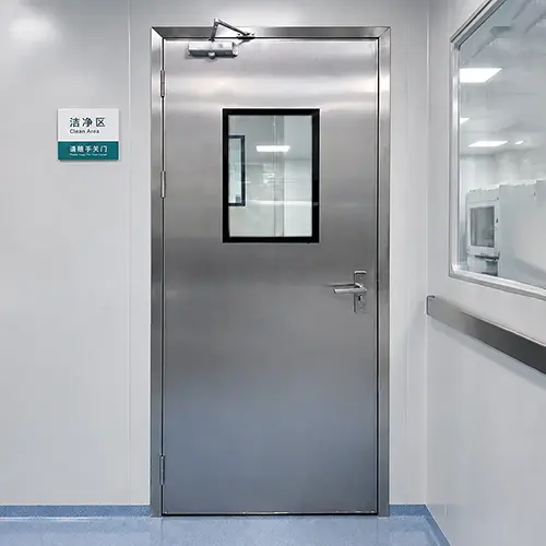 hospital stainless steel clean room door with glass