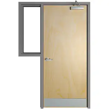 DWSL12 commerical internal office flush mullion steel door with side-lite