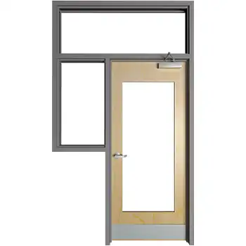 DWSL17 commerical internal office glazed mullion steel door with side-lite