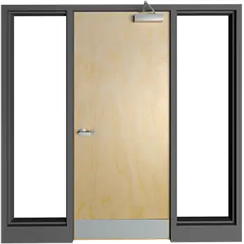 DWSL04 commerical Interior office flush mullion galvanized-steel door with side-lite