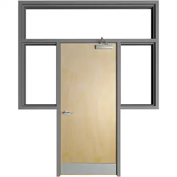 DWSL06 commerical Interior office flush mullion galvanized-steel door with side-lite