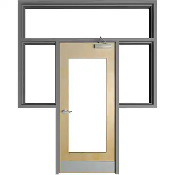 DWSL07 commerical Interior office glazed mullion galvanized-steel door with side-lite