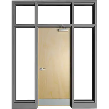 DWSL08 commerical Interior office flush mullion steel door with side-lite
