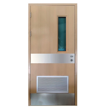 Hospital patient room steel Louvered bathroom door with vision panel