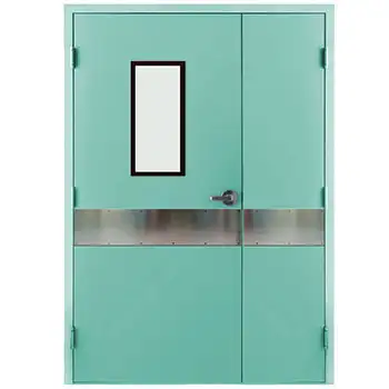 One and half steel hospital room door with stretcher plate
