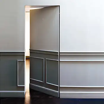 white wood trimless concealed interior door for closet