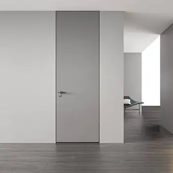 Floor to ceil flush trimless aluminum frame interior door