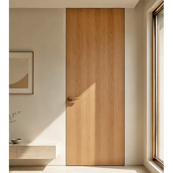 Modern flush oak wood hidden jamb interior door