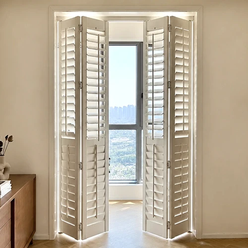 wood movable louver folding door for balcony