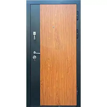 Home entrance flush wood armored door with steel core