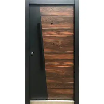 House flush armoured steel core wood security door