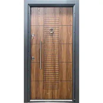 Flush amoured wood cladding safety door for home