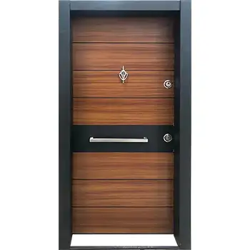 Home exterior wooden cladding steel security door