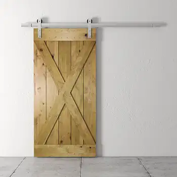 X design solid wood knotty alder interior barn door