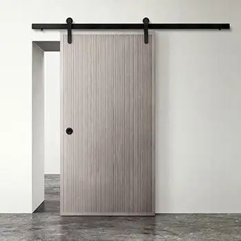 V grooved wooden modern interior sliding barn doors