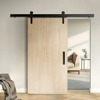 Custom size large interior wooden flush sliding barn door