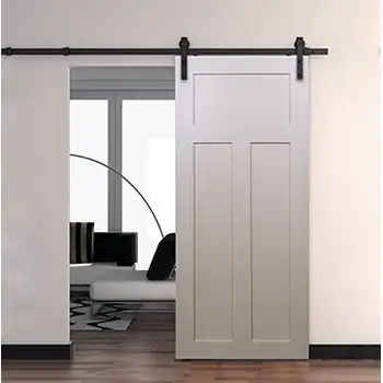 White internal wooden 3 panel shaker style barn door