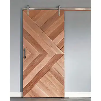 Modern interior solid wood tongue and groove pine barn door